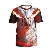 Nueva camiseta 3D de manga corta para hombre, camiseta de león con estampado digital, jersey deportivo de manga corta. - details 0