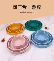 Plato de cena redondo de silicona para exteriores de estilo nórdico de 15cm, juego de calidad alimentaria, horno microondas, bandeja para hornear calentable, cuenco de alimentación para mascotas - details 6