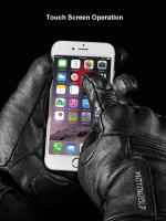 Guantes de cuero Real para motocicleta, impermeables, a prueba de viento, cálidos, transpirables, táctiles, para invierno y verano - details 6