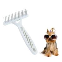 Peine rastrillo para perros de acero inoxidable, cepillo para perros de compañía, doble fila, peine blanco para perros, cepillo para pelo de perro, piel para quitar el cuidado - details 5