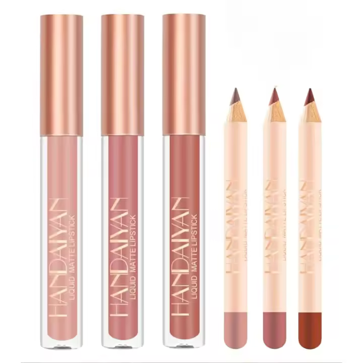 Pintalabios Delineador de Labios, Pintalabios Rojo Rosa, Barra de Labios Mate, Larga duración, Delineador de Labios, juego de Pintalabios - 1