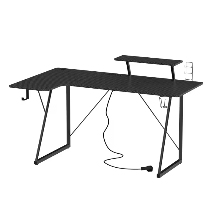 Mesa de Juegos Rcynview Diseño Moderno de Medio Siglo Superficie de Fibra de Carbono - 1