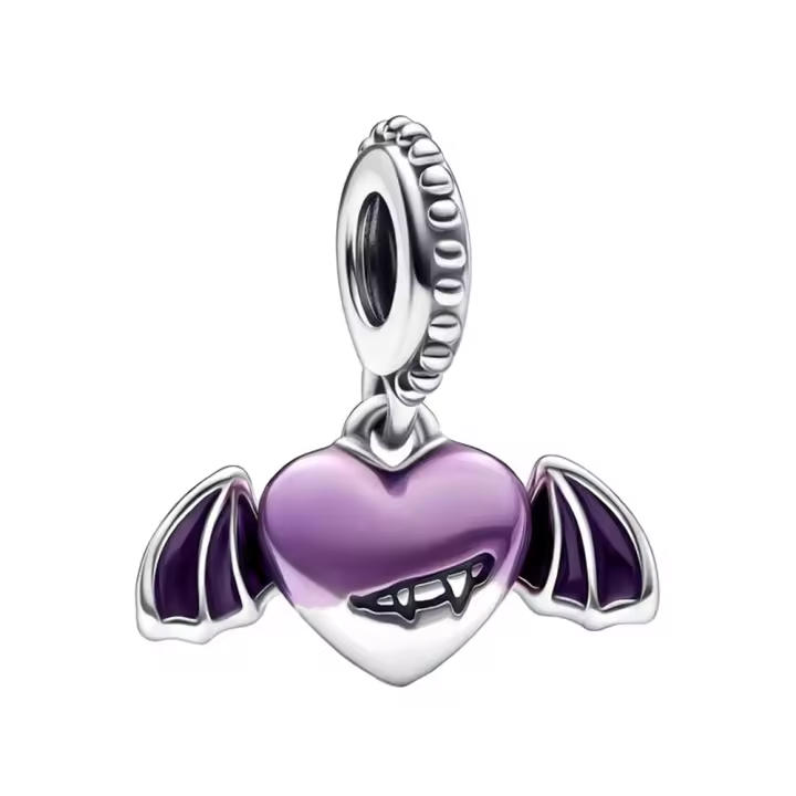 Pulsera de plata de ley 925 para fabricación de joyas, Charms de amor púrpura para Halloween, plata 925 Original - 1