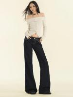 Pantalones vaqueros Retro de cintura alta para mujer, ropa de calle, pantalones vaqueros rectos, pantalones de pierna ancha holgados para mujer, novedad de Otoño Invierno - details 4