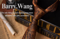 Set De Corbata Y Pochette Para Hombre En Azul Con Puntos De Alta Calidad En Seda Y Poliéster Estilo Fashion Para Negocios Y Fiestas Diseñador Barry.Wang - details 0
