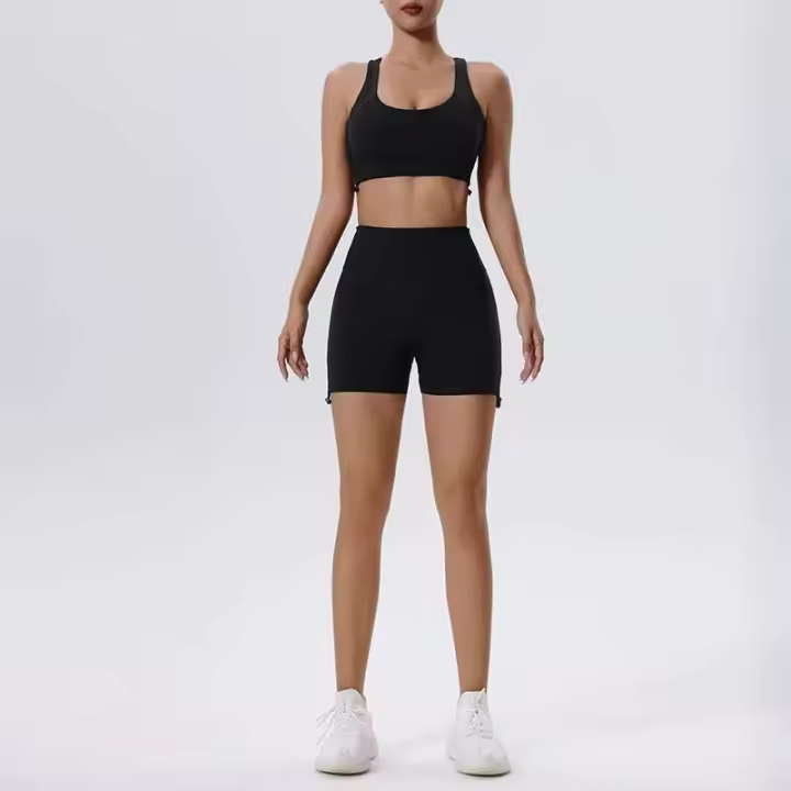 Fierss Conjunto de Yoga, Tre de Gimnasio de Color sólido, Transpirable, Secado rápido, Ropa de Entrenamiento Deportiva para Correr para Mujer, 2 Piezas - 1