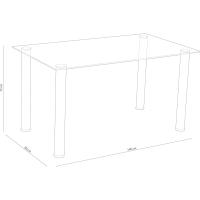 Mesa de Comedor Negra, Mesa de Cristal para Cocina, Medidas Mesa Moderna salón: 140 cm Largo x 80 cm Ancho x 75 cm Alto - details 2