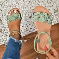 Sandalias planas con decoración de flores para mujer, zapatos de playa ligeros y cómodos, vestido Floral blanco a la moda, verano 2025 - details 7