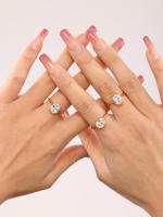 Anillo de Cristal Cuadrado en forma de ZIRCON elíptico de lujo Más ligero Joyas exquisitas para Regalos de Bodas de Novias - details 4