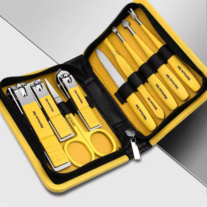Juego de tijeras para uñas portátiles, Kit de manicura y pedicura, cortaúñas de acero inoxidable, herramienta de viaje, estuche de aseo - 1