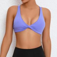 Ropa de yoga desnuda, sujetador de yoga para ejercicio de secado rápido ajustado para mujer, sujetador de fitness de belleza con espalda cruzada para correr al aire libre - details 23