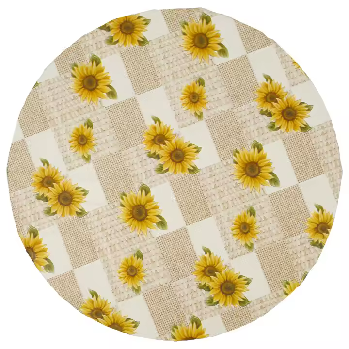 Mantel Redondo Impermeable Resistente al Aceite, Con Borde Elástico Ideal para Fiesta, Boda, Decoración del Hogar, Cubierta Protectora para Mesa de Cocina - 1