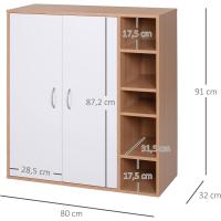 Mueble Organizador Almacenaje Multiusos Comedor Baño Puertas Estantes Ajustables 80x32x91 cm - details 2