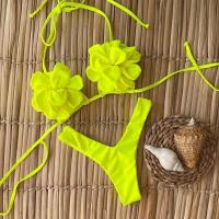 Microbikini Floral Sexy para mujer, traje de baño femenino, conjunto de Bikini con Tanga, ropa de playa brasileña, 2024 - details 1
