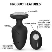 Vibrador Anal con control remoto inalámbrico para hombres y mujeres, juguete sexual con luz Led, tapón Anal, masajeador de próstata, Vagina y ano - details 1