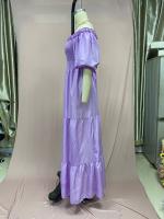2025 nuevo vestido de hadas de color largo con hombros descubiertos y flores rotas para mujer primavera/verano - details 30