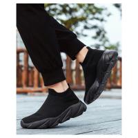Zapatos Deportivos Con Plataforma A La Moda Para Hombre, Zapatillas Informales De Punto Rojo De Alta Calidad, Zapatillas Para Correr Ligeras Y Transpirables Sin Cordones Para Hombre - details 18