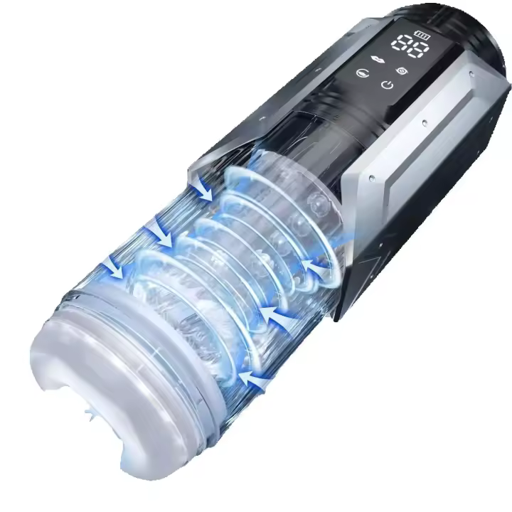 Leten LCD 3 en 1 masturbador masculino automático, copa de masturbación para mamada con 7 modos de succión, empuje y rotación, Juguetes sexuales para hombre con vagina de bolsillo - 1