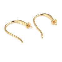Latón color oro de 18 quilates, compatible con cuentas de medio agujero con ganchos de medio pasador para pendientes, joyería de alta calidad, accesorios para manualidades. - details 2