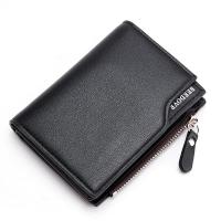 Cartera informal para hombre, billetera pequeña de cuero pu, plegable, con cremallera, de lujo, para negocios - details 0