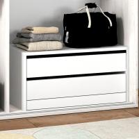 cajones, Mueble Auxiliar Almacenamiento Dormitorio, Modelo Uniq, Color Blanco, Medidas - details 1
