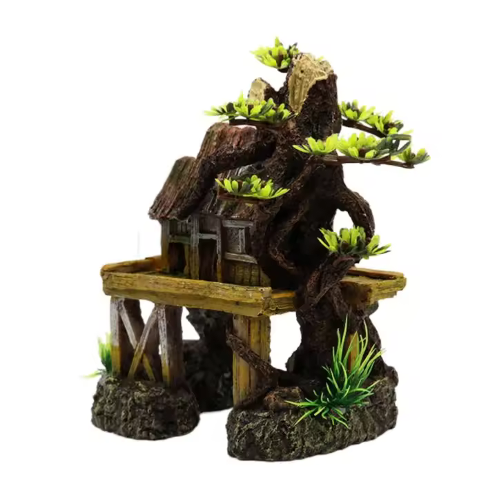 Adornos artesanales de resina para pecera, rocalla de acuario Retro Artificial, decoración multiusos creativa, regalo de paisajismo - 1