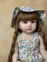 BZDOLL muñeca Reborn realista de 55 CM y 22 pulgadas, muñeco de bebé con cuerpo de silicona completo, bonito regalo de cumpleaños para niña, pelo marrón - details 4