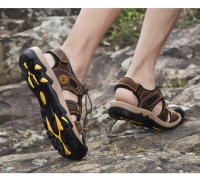 Sandalias de cuero genuino para hombre, zapatos de playa de piel de vaca transpirables, sandalias deportivas para senderismo al aire libre, sandalias romanas para hombre - details 22