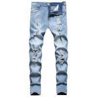 Vaqueros lavados sual para hombre, vaqueros cansados con agujeros, - details 3