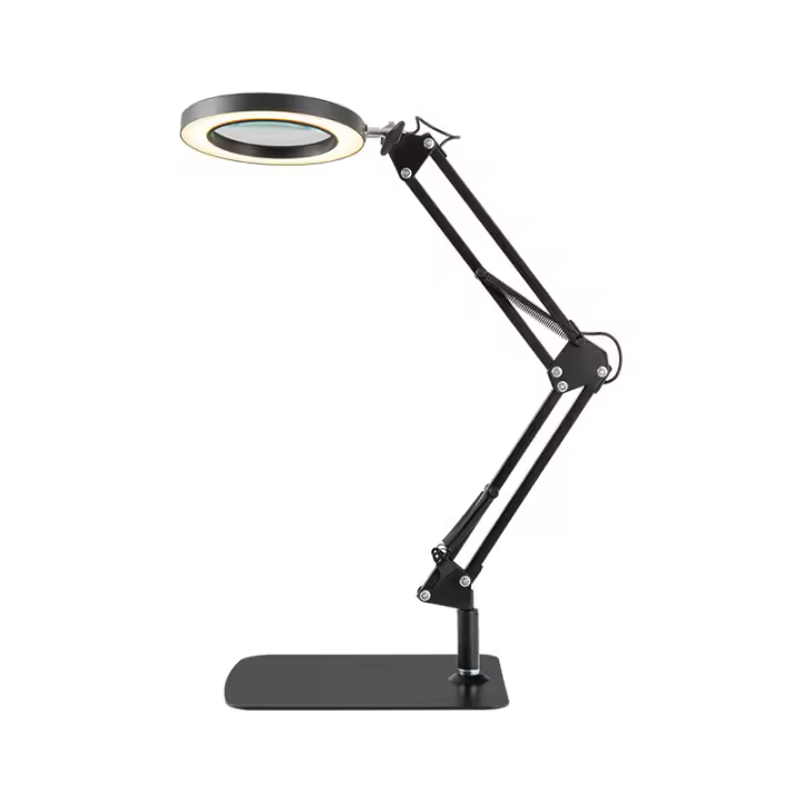 Lupa LED Iluminada 3 Colores 72LED 8X/10X Ideal para Reparación de Hierro de Soldadura, Lámpara de Mesa, Cuidado de la Belleza de la Piel - 1