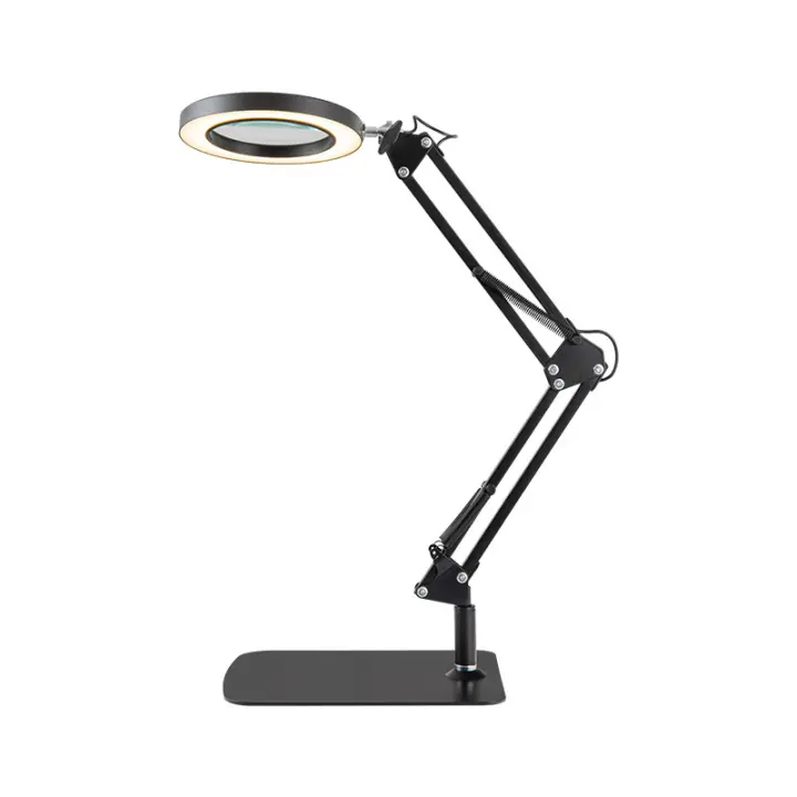 Lupa LED Iluminada 3 Colores 72LED 8X/10X Ideal para Reparación de Hierro de Soldadura, Lámpara de Mesa, Cuidado de la Belleza de la Piel - 1
