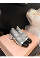 Nuevo francés Xiaoxiangfeng tacón grueso Mary Jane temperamento versátil color coincidencia de zapatos individuales de tacón alto - details 33