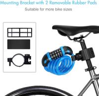 Candado para bicicleta Combinación de casillero para bicicleta Candados de cable de ciclo largo de 5 dígitos 120 cm / 12 mm Cadena de bicicletas Alta seguridad para bicicleta eléctrica Bicicleta de montaña Esquí al aire libre - details 3