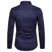 Camisa grande de hombre, estampado perenne, camisa juvenil de manga larga con lunares - details 5