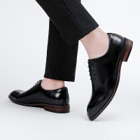 Cuero que aumenta la altura estilo británico cabeza cuadrada zapatos Oxford casuales zapatos de cuero para hombres - details 18
