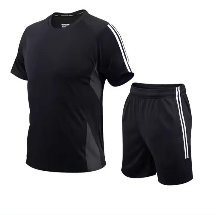Traje de manga corta de secado rápido para hombre, ropa de fitness deportiva para correr al aire libre, LT316 - 1