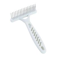 Peine rastrillo para perros de acero inoxidable, cepillo para perros de compañía, doble fila, peine blanco para perros, cepillo para pelo de perro, piel para quitar el cuidado - details 4