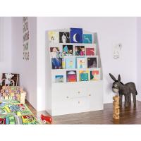 Librería Infantil Luray con 4 Estantes, 2 Cajones y 2 Compartimentos Laterales I Librería De Madera Moderna, Color:Blanco - details 1