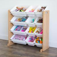 Organizadora para Juguetes con 12 Cajas de Almacenamiento, Natural/Blanco - details 1
