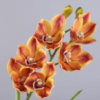 Orquídea Papilio Artificial de 6 cabezas, colores vivos, rama de flor de Cymbidium realista, tallos flexibles de tacto Real, flores falsas - details 2