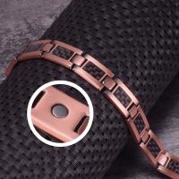 Pulsera de Cobre Puro para Hombres Ancha de 12mm Fibra de Carbono Negra Terapia Magnética - details 2