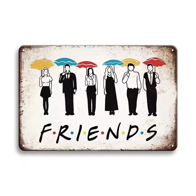 Central Perk Friends carteles de decoración de Metal para dormitorio, letreros de estaño para Club, placas decorativas, pintura, decoración estética de pared - 1