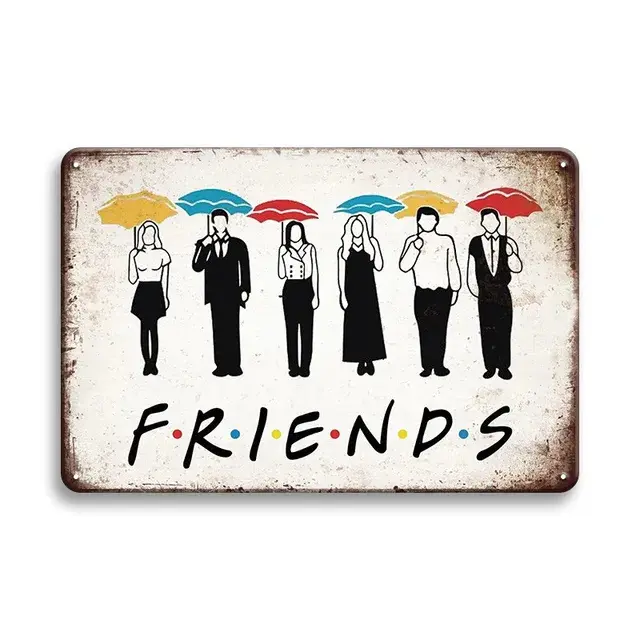 Central Perk Friends carteles de decoración de Metal para dormitorio, letreros de estaño para Club, placas decorativas, pintura, decoración estética de pared - 1