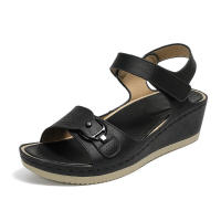 Sandalia's New 2025 Sandalias de verano con suela antideslizante para coches de mujer con tacones inclinados adhesivos y suela gruesa - details 1