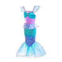 AmyStylish Niñas Princesa Sirena Ariel Cosplay Halloween Fiesta de Cumpleaños Verano Playa Vacaciones Vestido - details 40