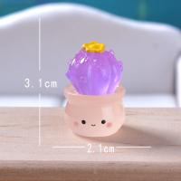 Miniaturas suculentas para decoración de coche, adornos de Cactus luminosos de resina que brillan por la noche, Mini adornos de resina para el hogar - details 3