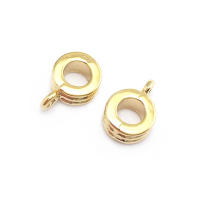 Círculo redondo de latón de Color dorado de 18K, pulseras con agujeros grandes, collares de cuentas, colgantes, conectores, suministros para fabricación de joyas - details 59