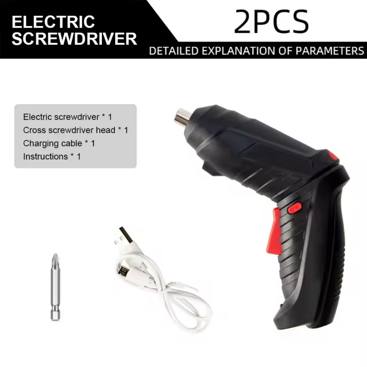 Destornillador eléctrico recargable para el hogar, herramienta eléctrica portátil con iluminación LED, 3,6 V - 1