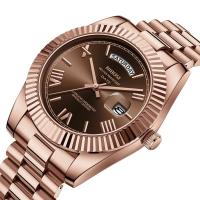 Reloj de Acero Inoxidable NIBOSI de Cuarzo Analógico Resistente al Agua, Diseño Clásico de Negocios para Hombres, Automático, Correa de Cuero - details 2