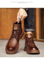 Nuevas botas cortas casuales, zapatos de herramientas negros retro americanos de alta gama para hombres - details 3